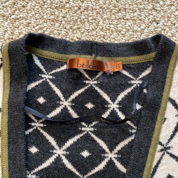 Belldini open front Cardigan Diamond Pattern High Low Cream Gray Women’s size S - Picture 6 of 8